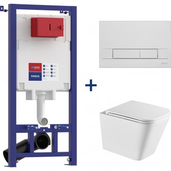 Сет: Инсталляция LEMARK PENEDA + кнопка смыва BIT хром глянец + унитаз FLOREX белый глянец Сет: Инсталляция LEMARK PENEDA + кнопка смыва BIT хром глянец + унитаз FLOREX белый глянец