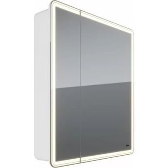 Шкаф зеркальный LEMARK ELEMENT 70х80 см 2-х дверный, с подсветкой, с розеткой, белый глянец
