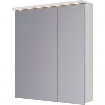 Шкаф зеркальный LEMARK ZENON 70х80 см 2-х дверный, с козырьком-подсветкой, с розеткой, белый глянец Шкаф зеркальный LEMARK ZENON 70х80 см 2-х дверный, с козырьком-подсветкой, с розеткой, белый глянец
